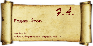 Fogas Áron névjegykártya