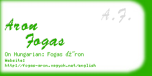 aron fogas business card